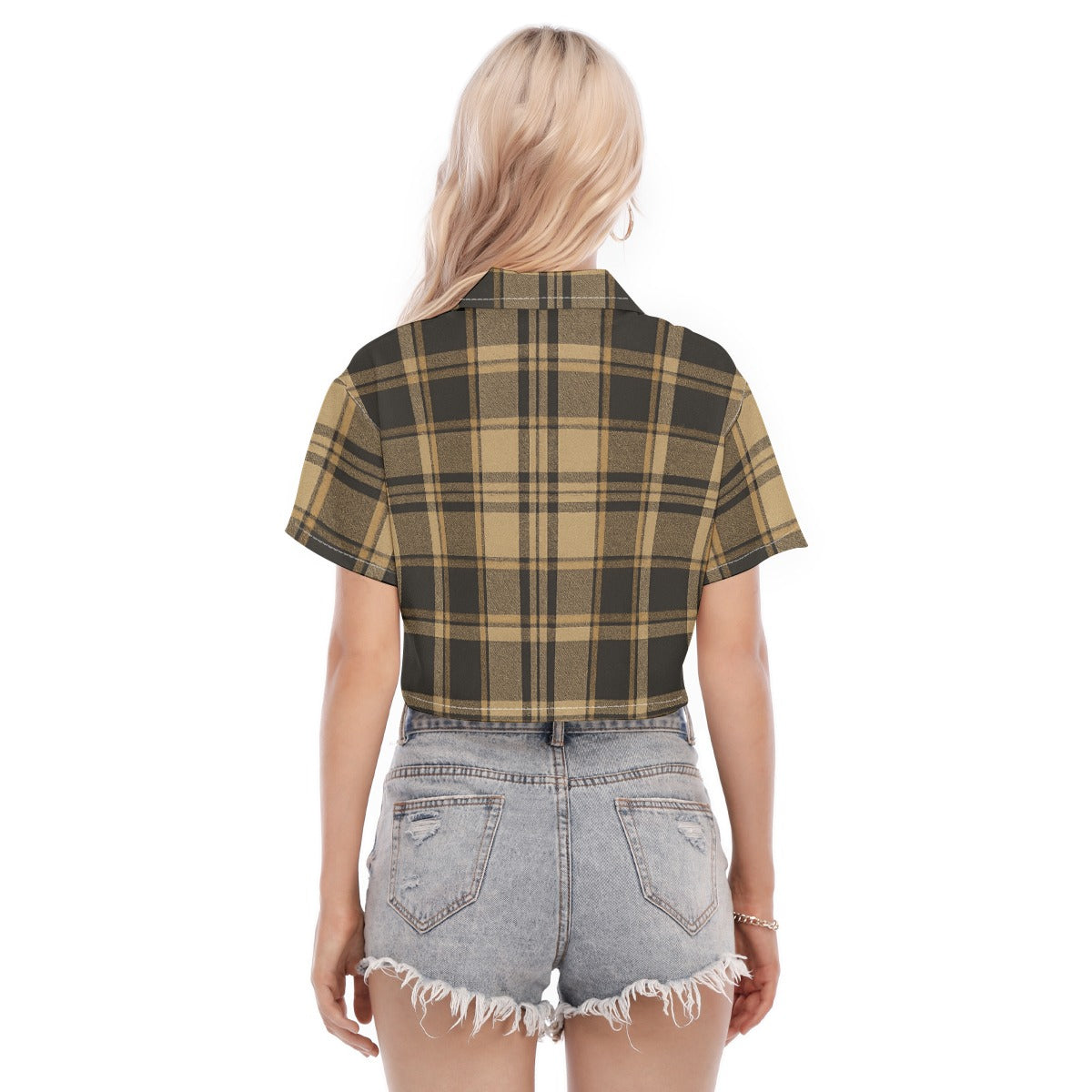 Colorado Tartan Plaidv Women's Cropped Shirt