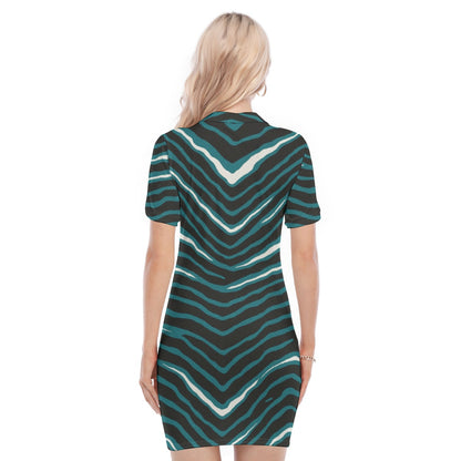 Philadelphia Football Game Day All-Over Print Women's Polo Collar Dress