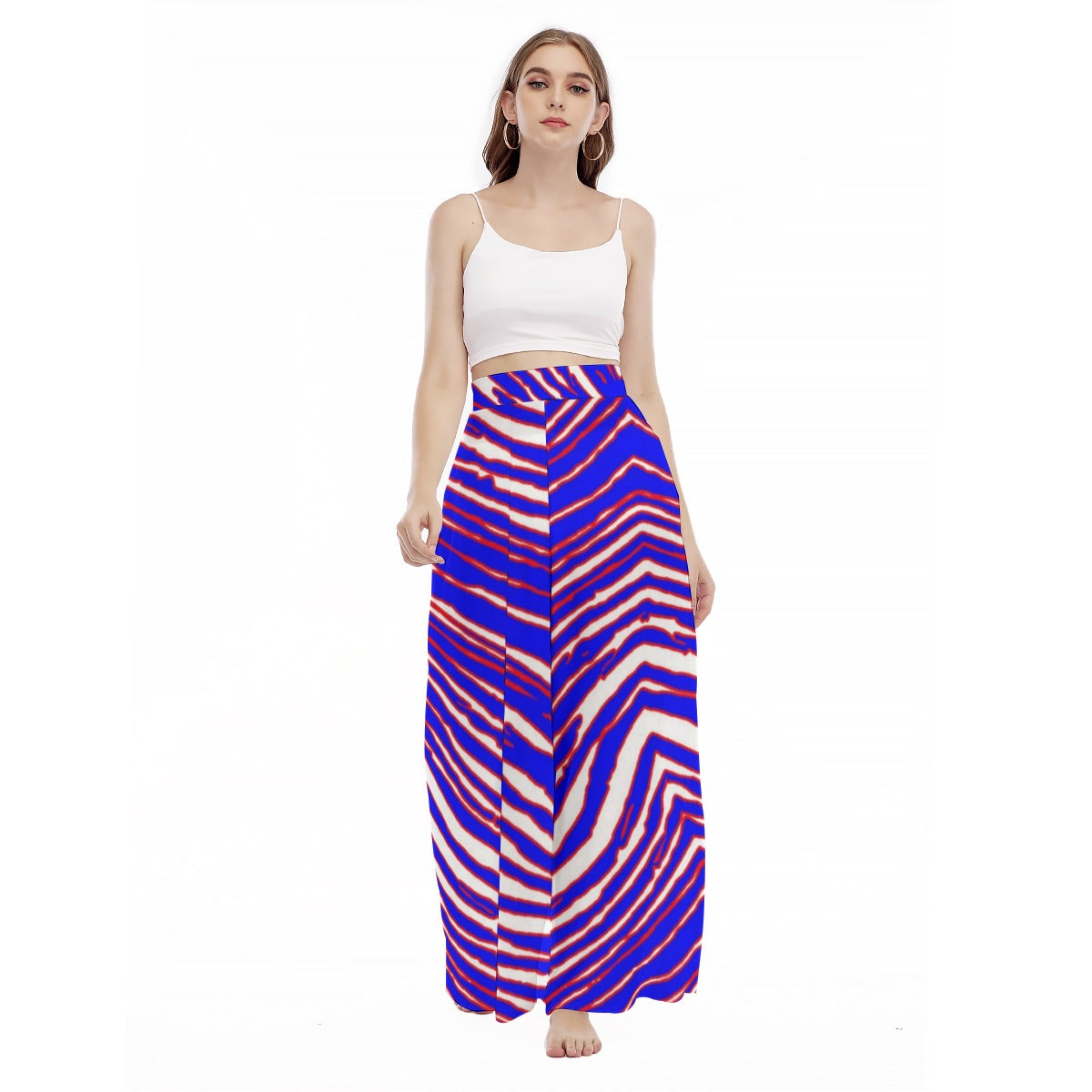 Buffalo Bills Zubaz Women's High Waist Wide Leg Trousers