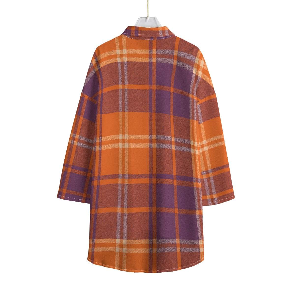 Clemson Tartan Plaid Women's Chiffon Shirt With Elbow Sleeve