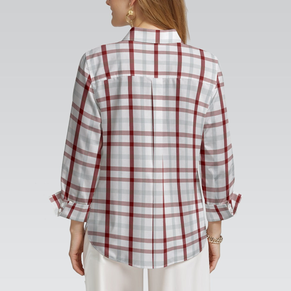 Indiana Tartan Plaid Bloomington  Hoosiers Women's 3/4 Sleeve Shirt