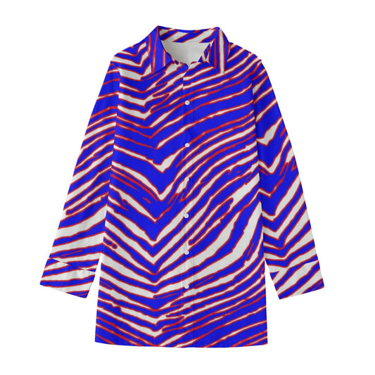 Buffalo Bills Zubaz Women's Long Shirt |115GSM Cotton poplin