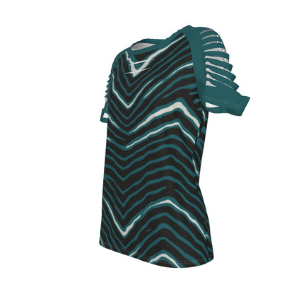 Philadelphia Football Game Day All-Over Print Women's Ripped T-Shirt