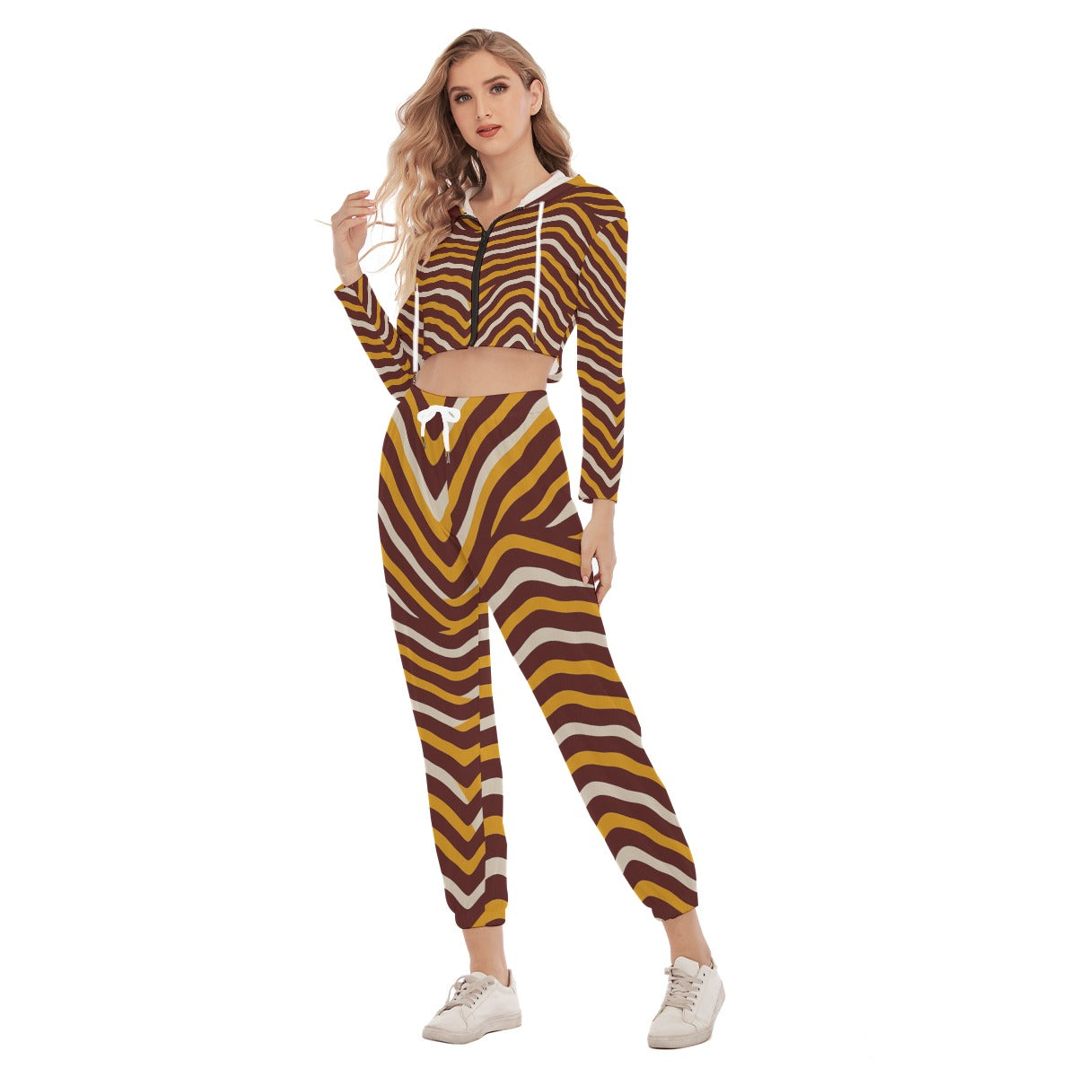 Washington Commanders Women's Crop Hoodie Sports Set