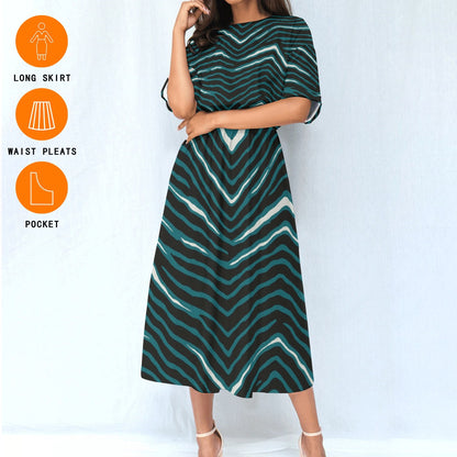 Philadelphia Football Game Day All-Over Print Women's Elastic Waist Dress