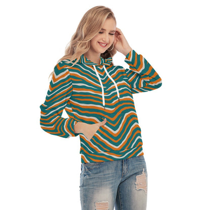 Miami Football Game Day All-Over Print Women's Slim Pullover Hoodie
