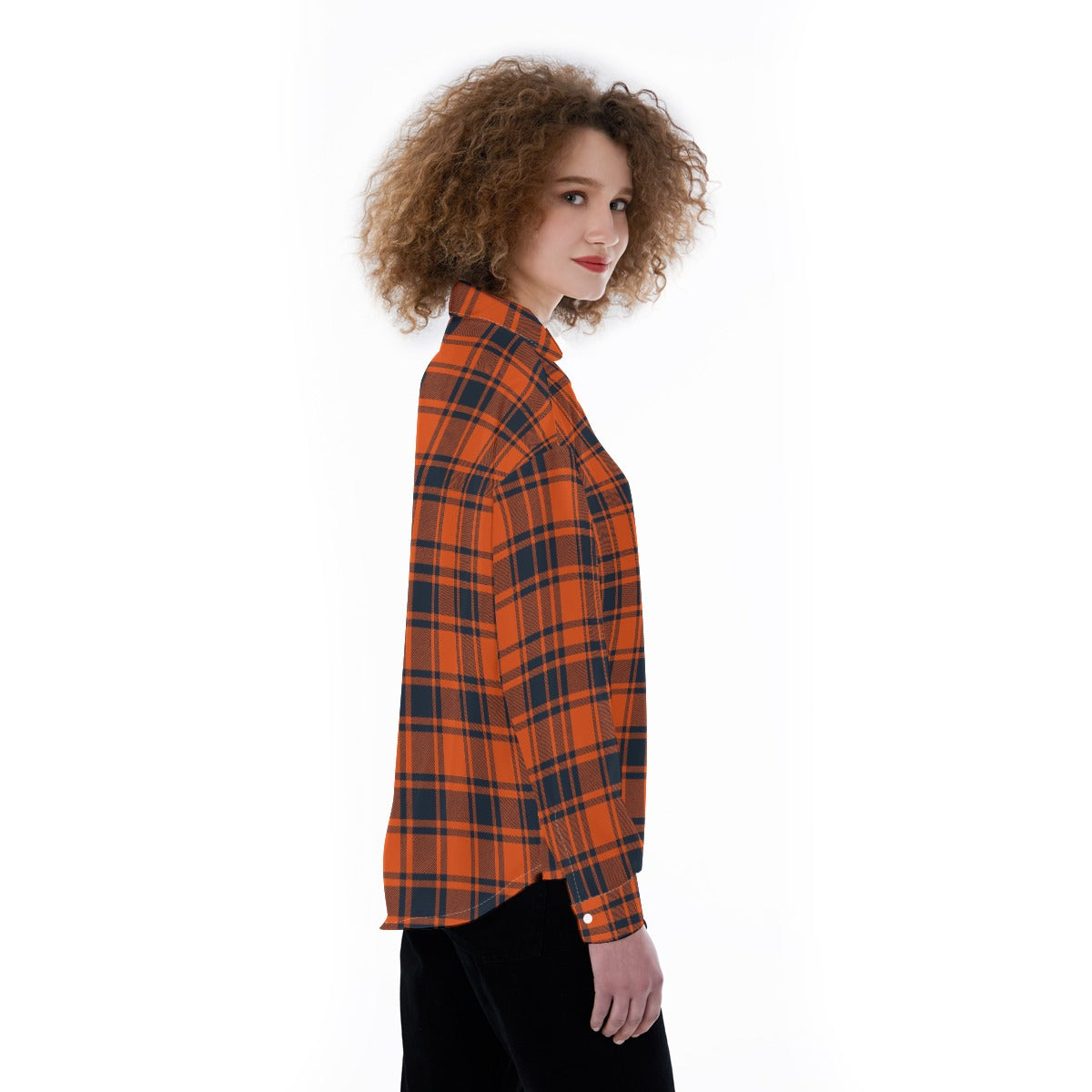 Illinois Urbana - Fighting Illini Tartan Plaid Women's Satin Shirt