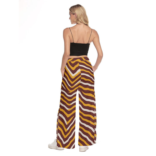 Washington Commanders Women's Side Slit Snap Button Trousers