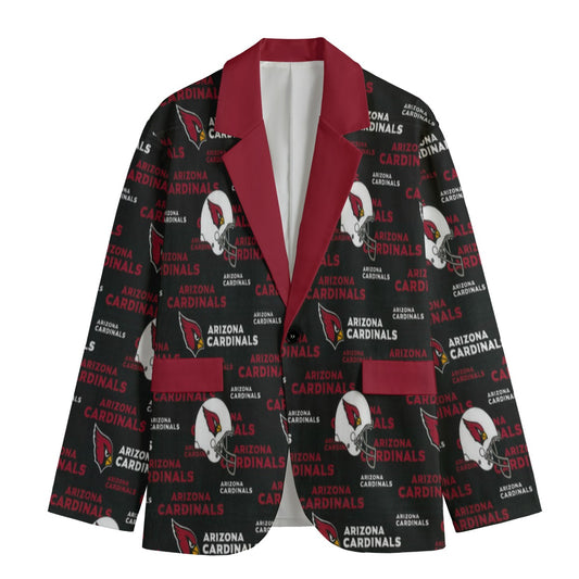 Cardinal sports team jacket with logos on a white background