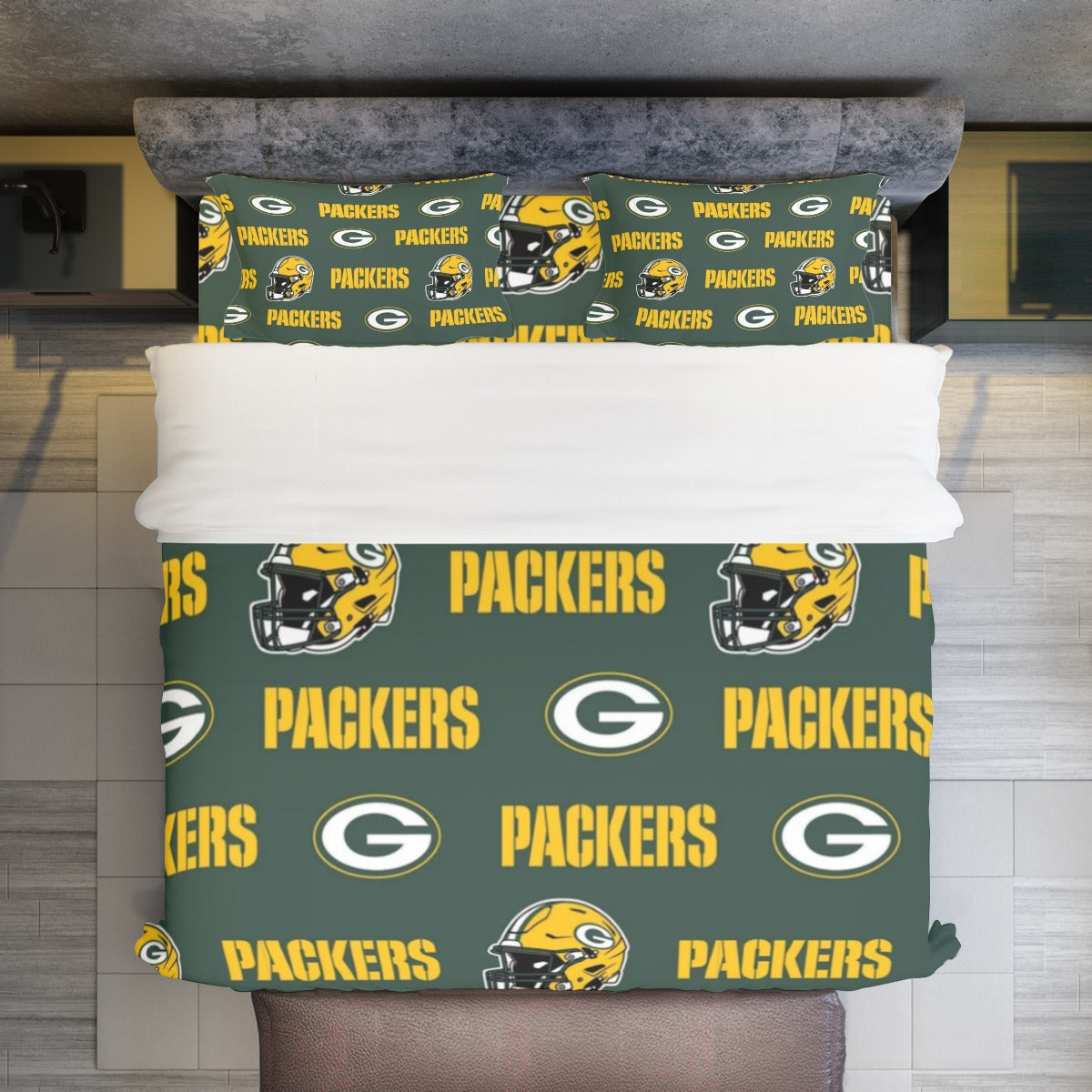 Green Bay Football Game Day Four-piece Duvet Cover Set