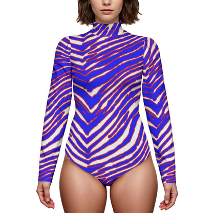 Buffalo Bills Zubaz women's puff sleeve bodysuit