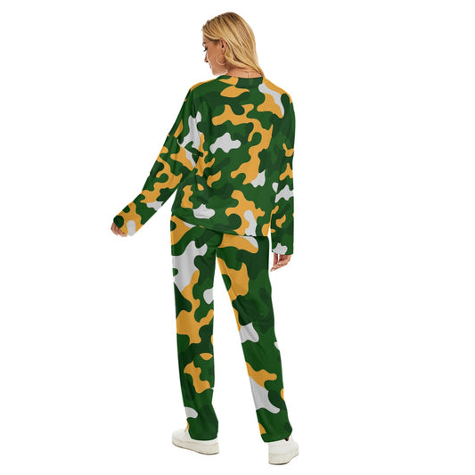 Green Bay Football Game Day All-Over Print Women's Pajama Suit