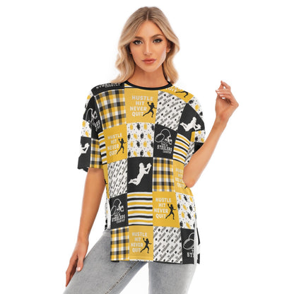 All-Over Print Women's Short Sleeves T-shirt With Hem Split