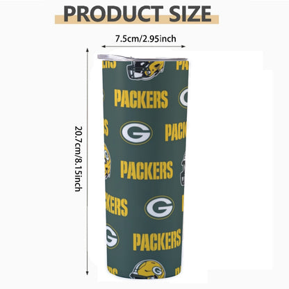 Green Bay Football Game Day Custom 20OZ Straight Cup With Sliding Lid For The USA