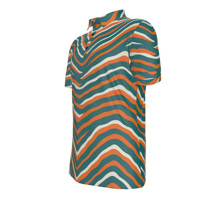 Miami Football Game Day All-Over Print Men's Stretch Collar Polo Shirt