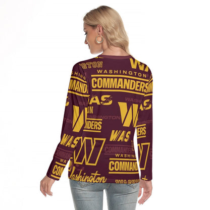 Washington Commanders Women's O-neck Long Sleeve T-shirt