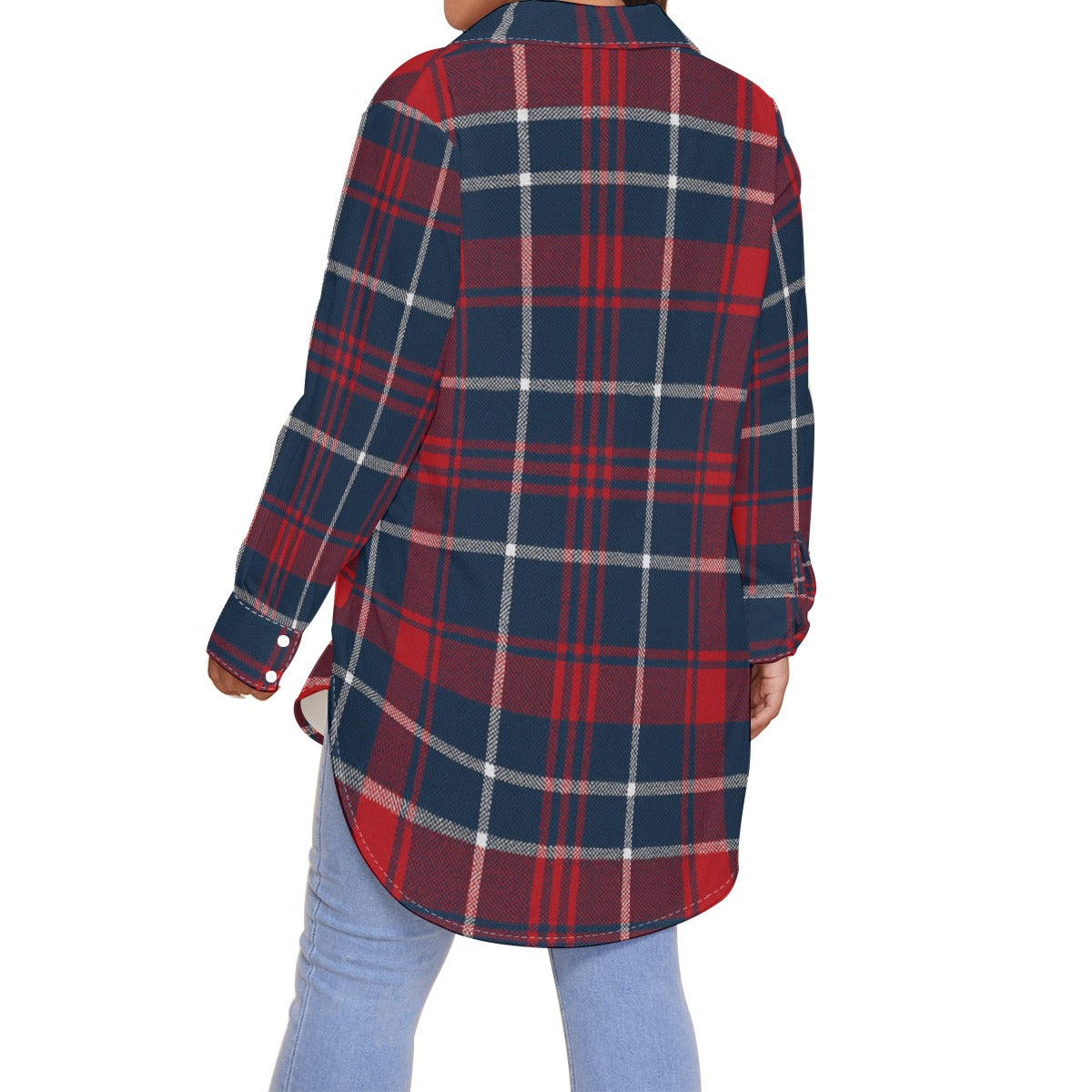 Arizona - Wildcats tartan plaid  Women's Shirt With Long Sleeve(Plus Size)