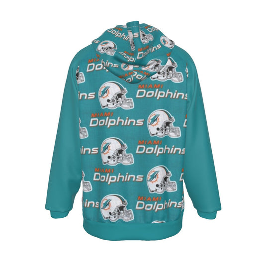 Miami Football Game Day All-Over Print Men's Heavy Fleece Raglan Hoodie