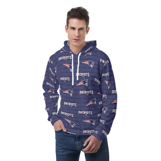 New England Football Game Day All-Over Print Men's Hoodie With Double-side Print Hood