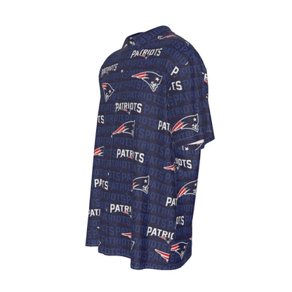 New England Football Game Day All-Over Print Men's Imitation Silk Short-Sleeved Shirt