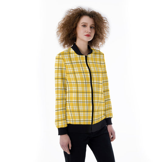 All-Over Print Women's Ribbed Stand-up Collar Jacket