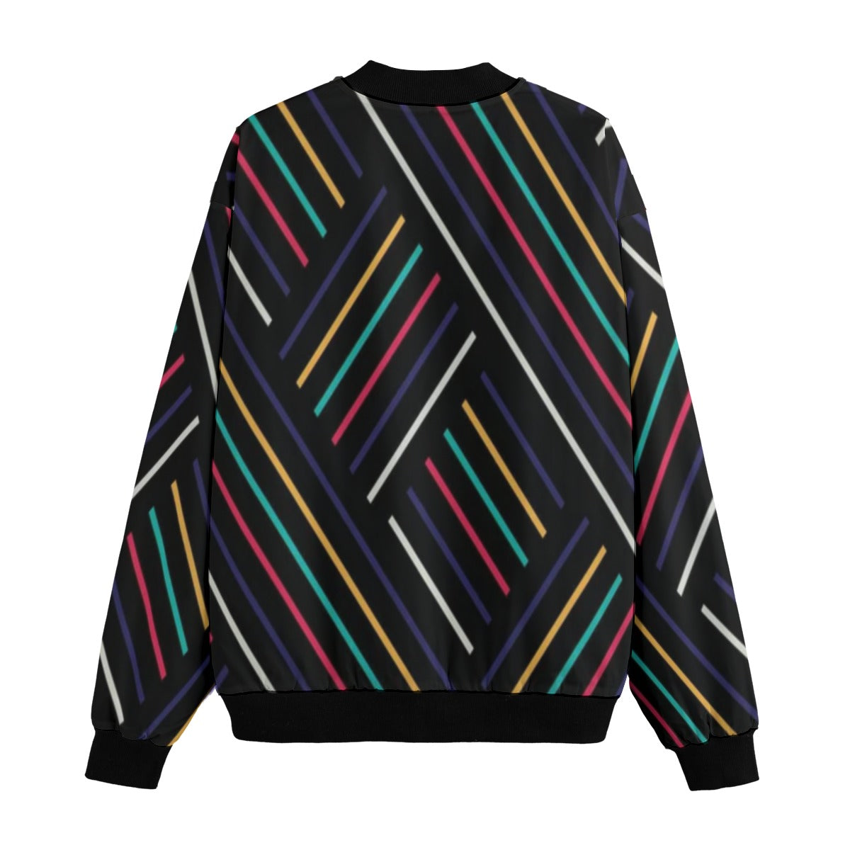 Urban Legend 90s Street Icons Abstract Colorful Geometric Stripe Lines Fleece Bomber Jacket
