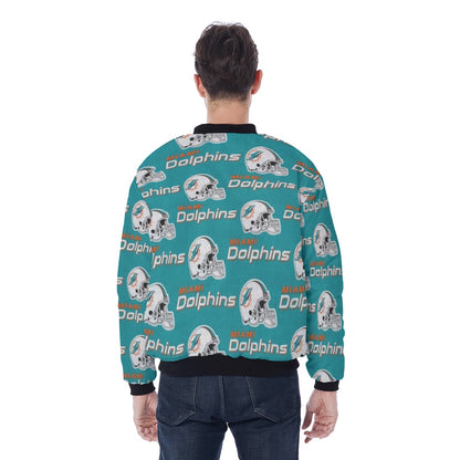 Miami Football Game Day All-Over Print Men's Bomber Jacket Without Sleeve Pocket
