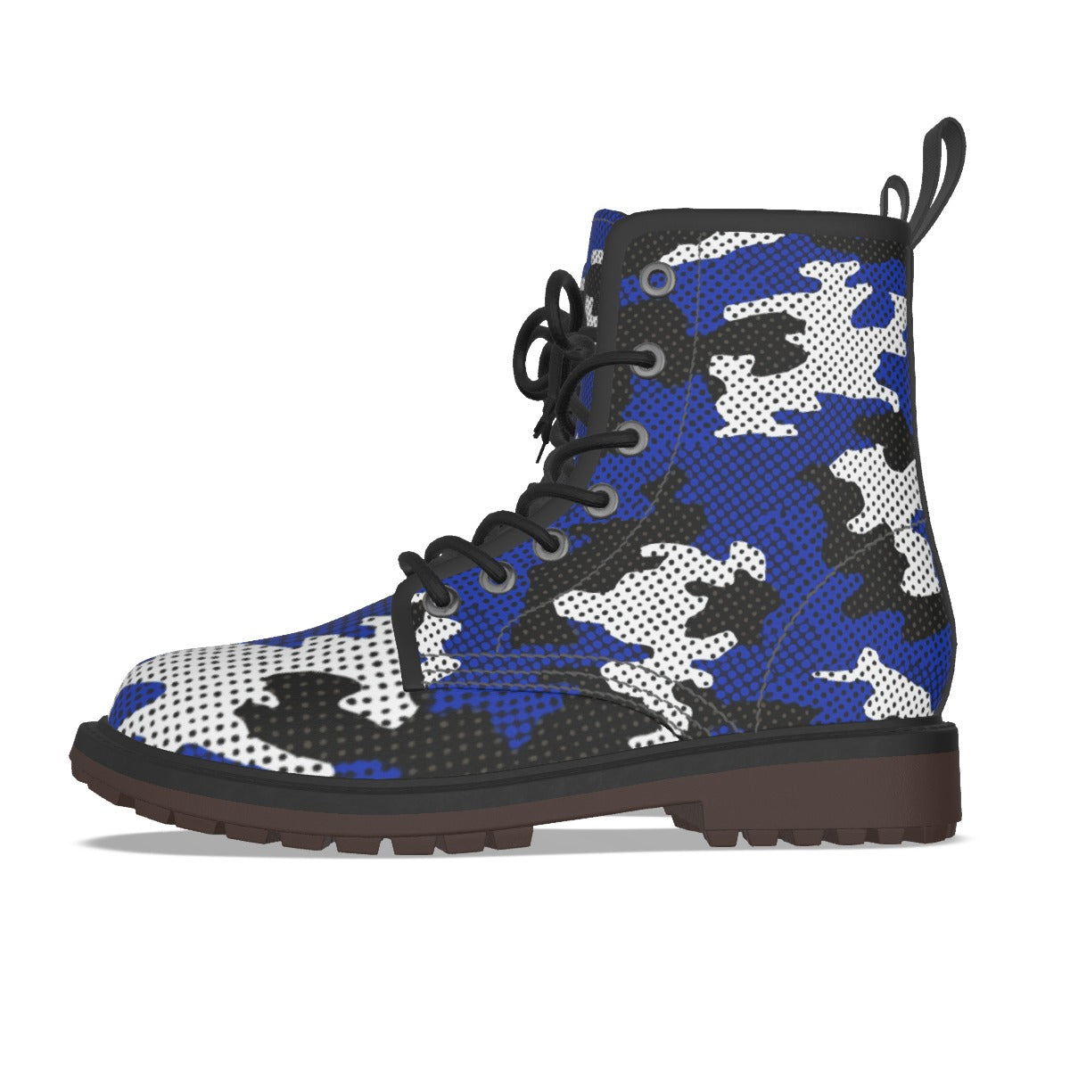 Urban Legend Kentucky Blue and White Camo Martin Short Boots – Wildcats-Inspired Streetwear for Game