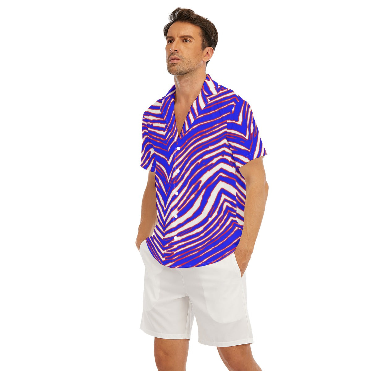 Buffalo Bills Zubaz Men's Deep V-neck Short Sleeve T-shirt