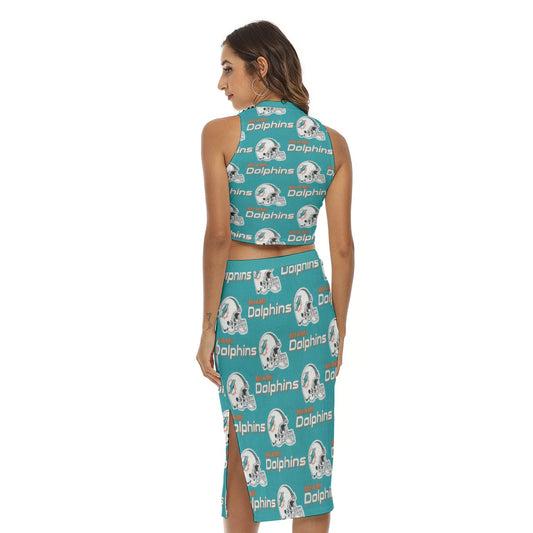 Miami Football Game Day All-Over Print Women's Tank Top & Split High Skirt Set