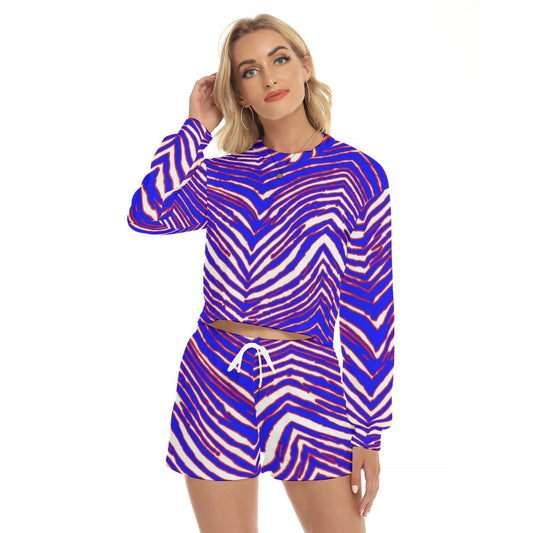 Buffalo Bills Zubaz Women's Short Sweatshirt And Pants Suit