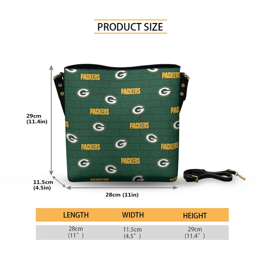 Green Bay Football Game Day Minimalist Square Crossbody Bucket Bag