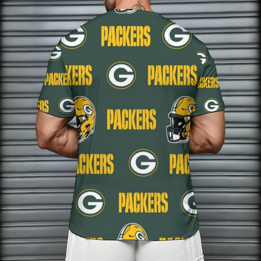 Green Bay Football Game Day All-Over Print Men's Short Sleeve T-Shirt With Sports Collar