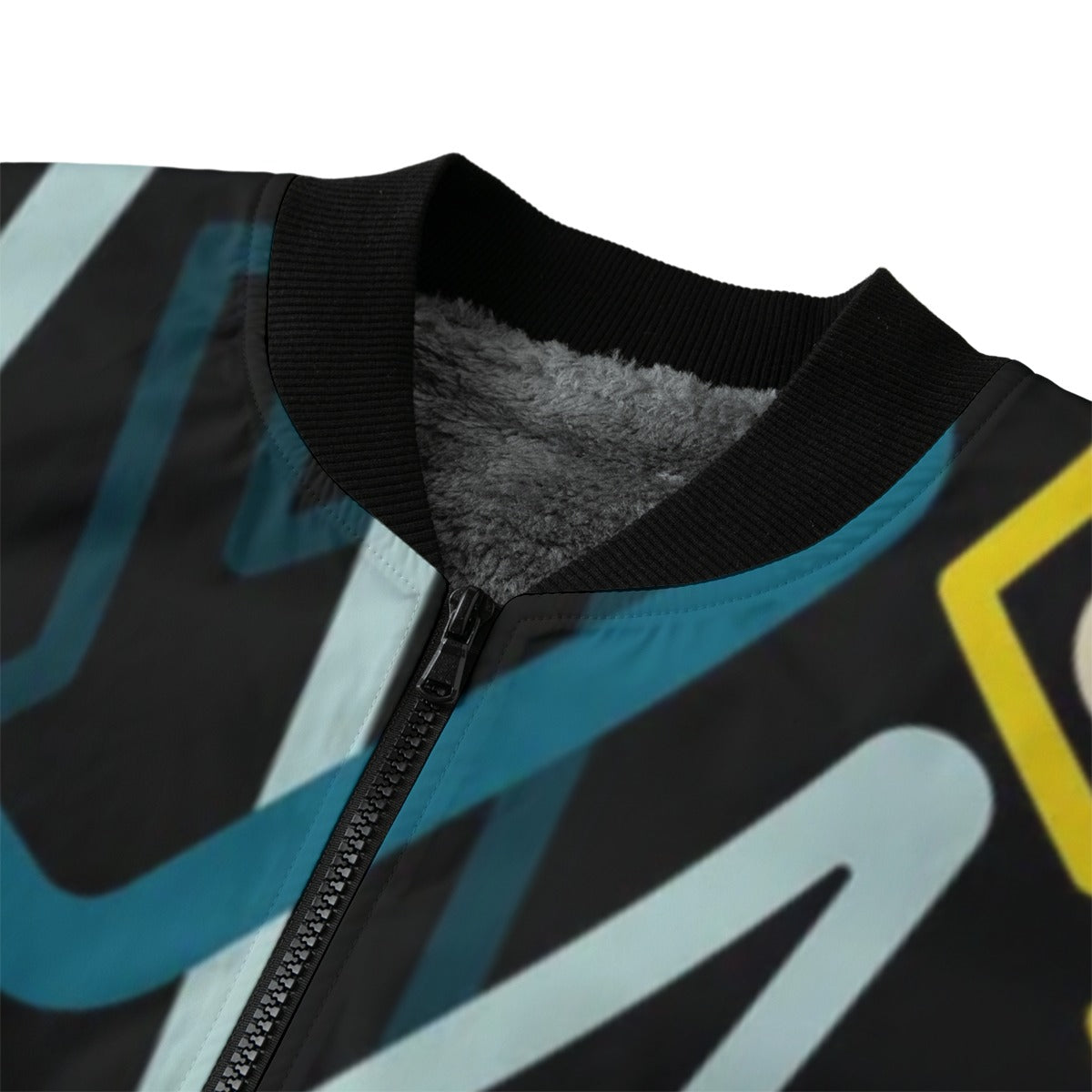 Urban Legend 90s Street Icons Seamless Abstract Multicolored Tangled Fleece Bomber Jacket