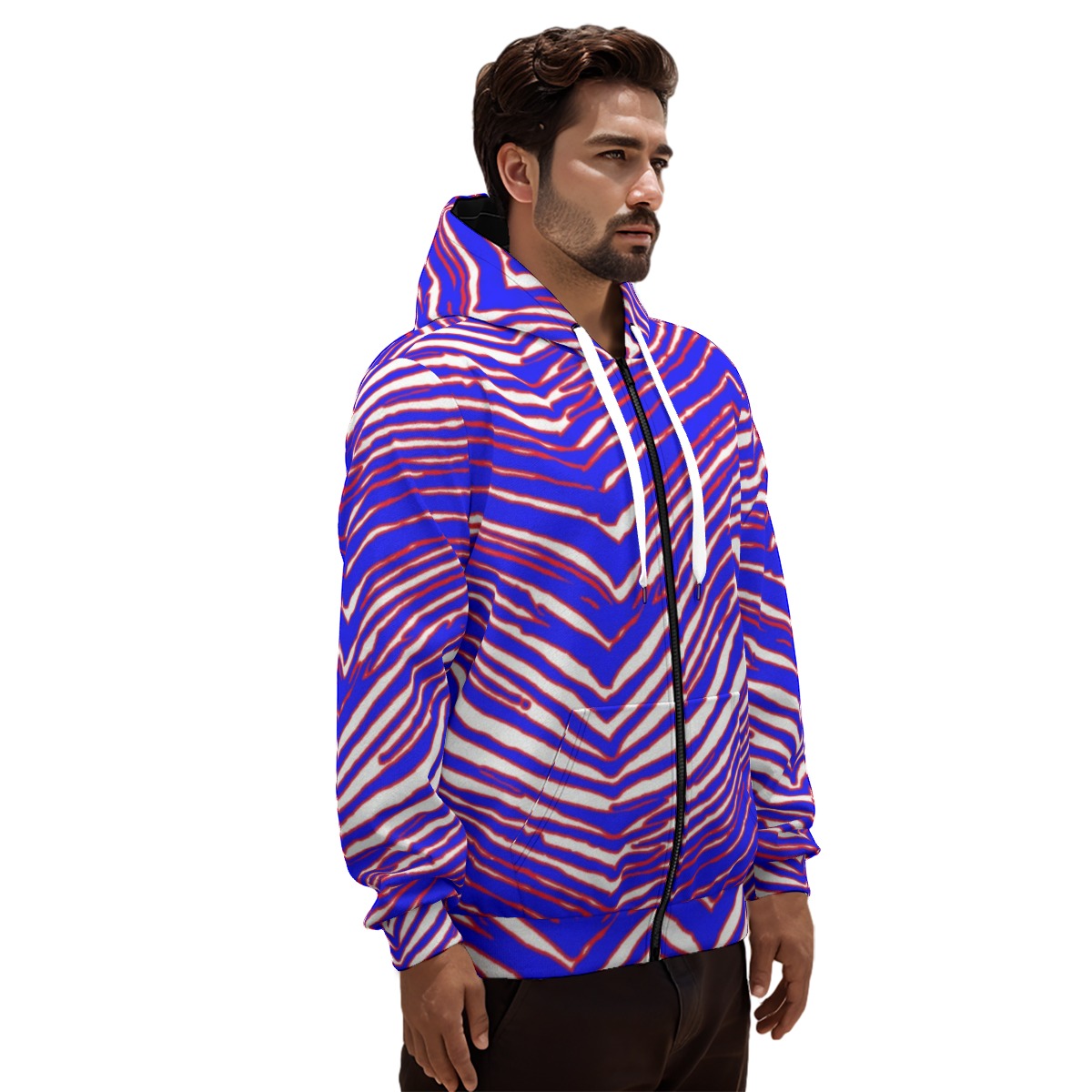 Buffalo Bills Zubaz Unisex Pullover Hoodie With Zipper Closure | 310GSM Cotton