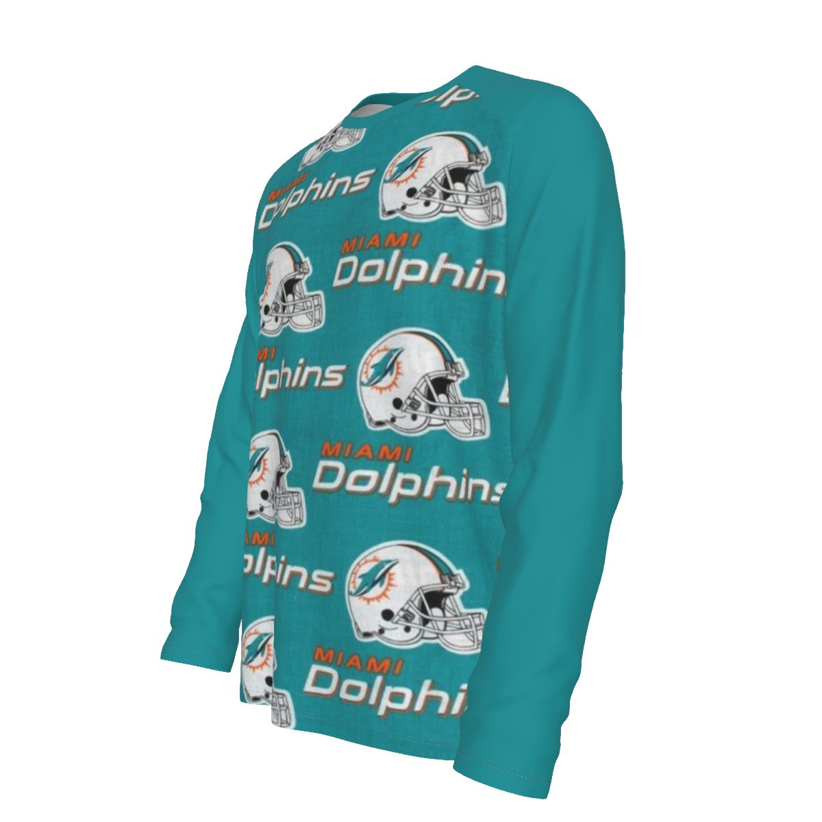 Miami Football Game Day All-Over Print Men's Raglan Long Sleeve T-shirt  | 190GSM Cotton
