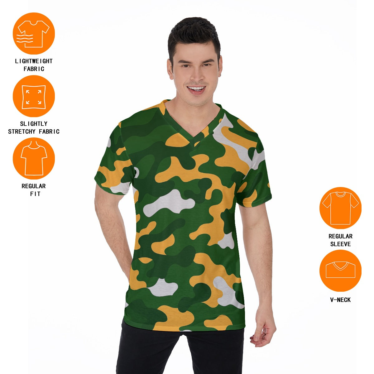 Green Bay Football Game Day All-Over Print V-Neck T-Shirt