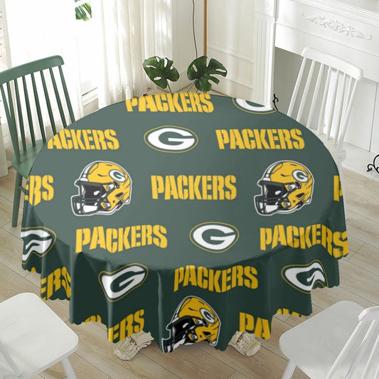 Green Bay Football Game Day Waterproof tablecloth | Round 180(gsm)