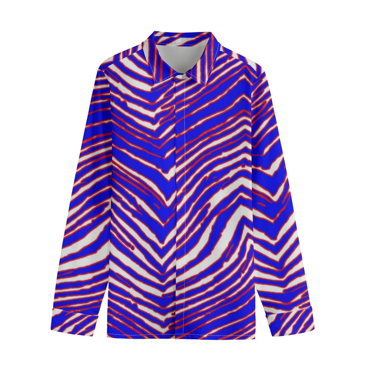 Buffalo Bills Zubaz Men's Lapel Collar Shirt With Concealed Placket |115GSM Cotton poplin
