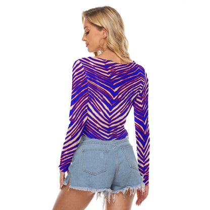 Buffalo Bills Zubaz Women's Mesh Long Sleeves T-shirt