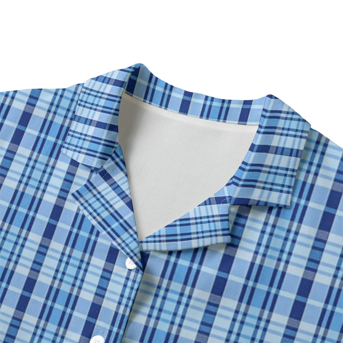 North Carolina Tartan Plaid Tar Heels Blue Women's Hawaii Shirt | Rayon