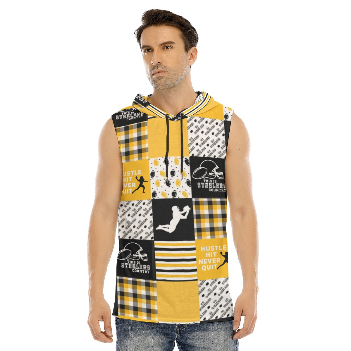All-Over Print Men's Tank Hooded Vest