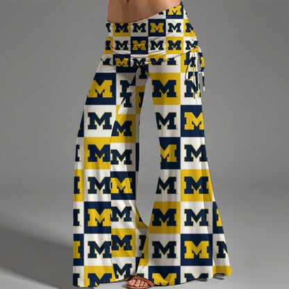 All-Over Print Women's High Waist Wide Leg Pants
