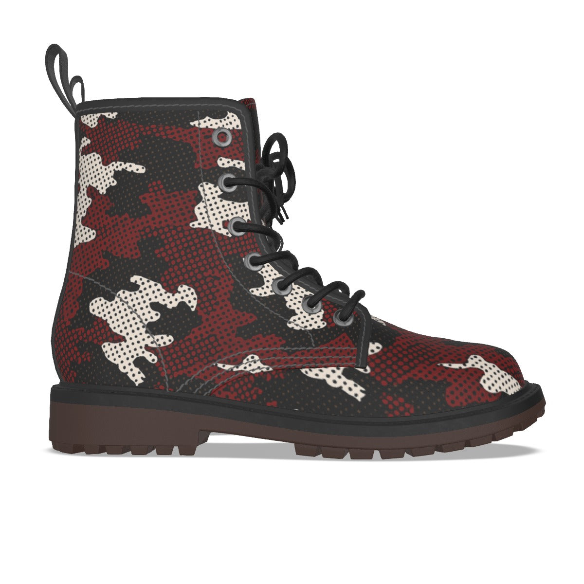 Urban Legend Nebraska Lincoln Red and White Camo Martin Short Boots – Cornhuskers-Inspired Streetwea