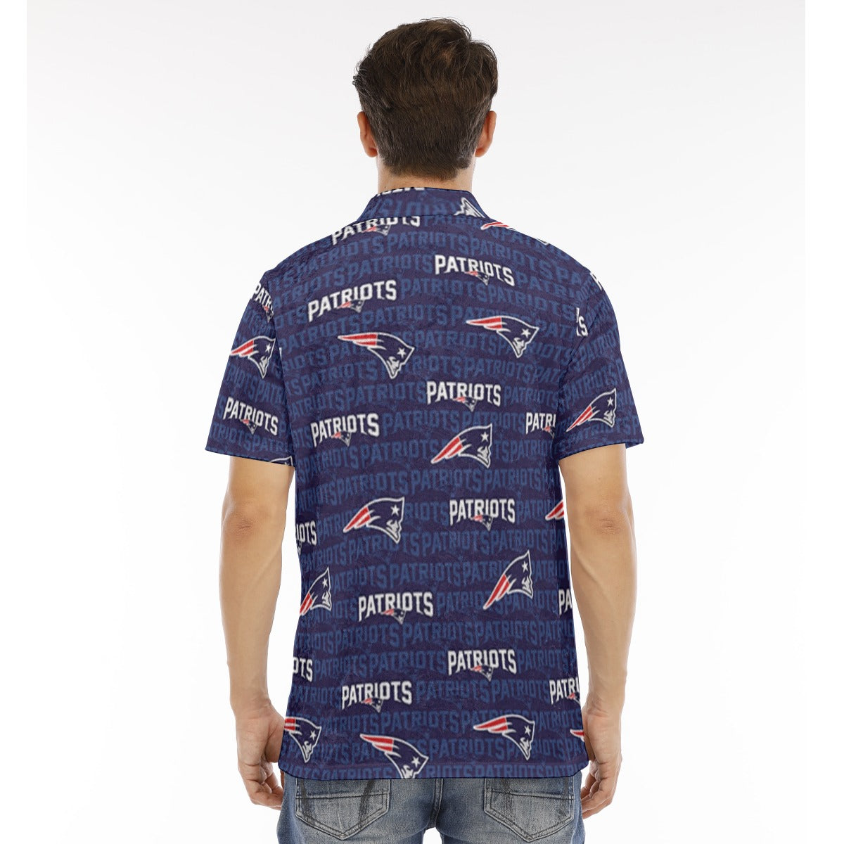 New England Football Game Day All-Over Print Men's Polo Shirt | Velvet