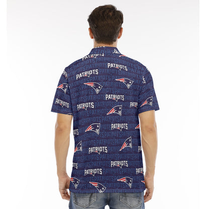 New England Football Game Day All-Over Print Men's Polo Shirt | Velvet