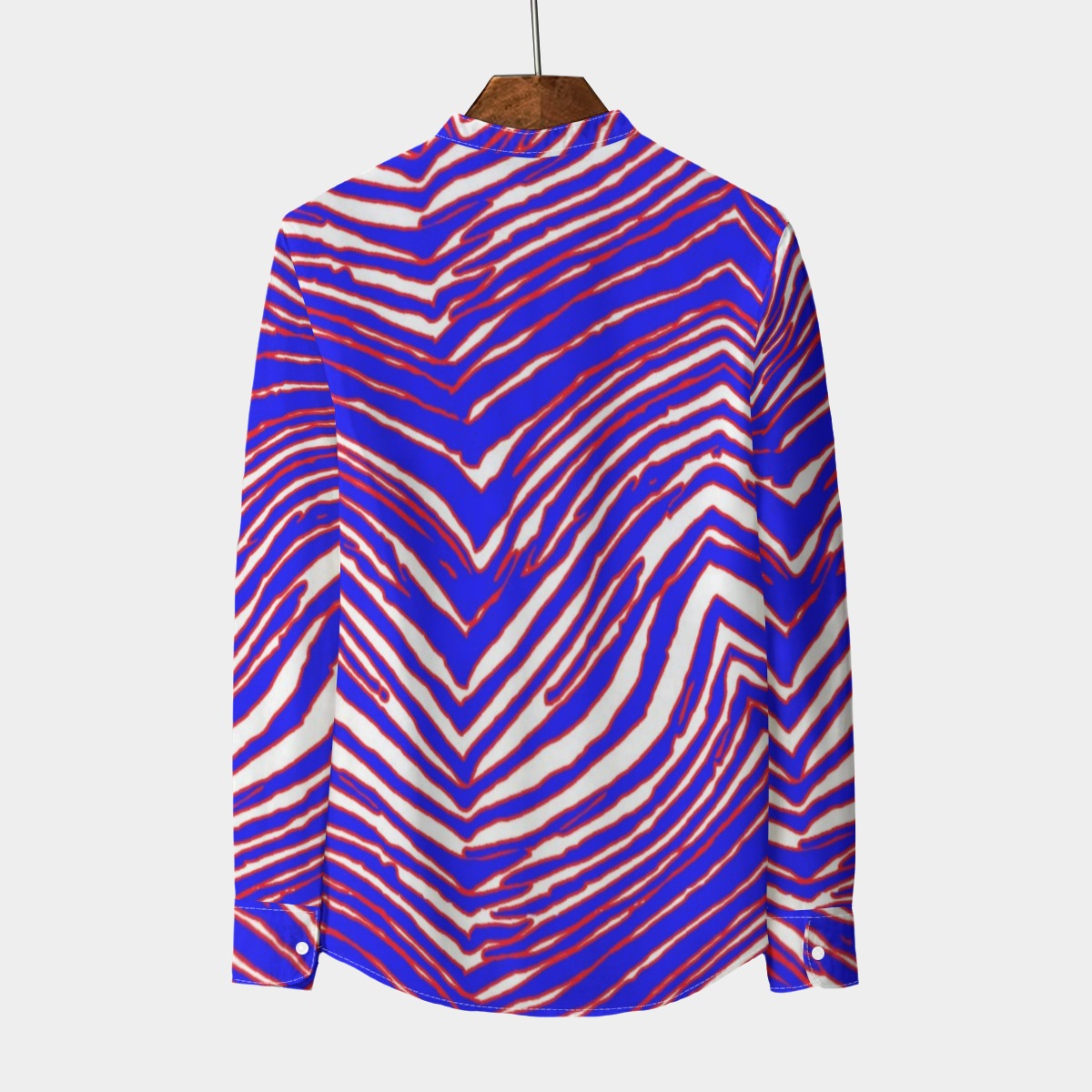 Buffalo Bills Zubaz Men's Stand Collar Shirt With Long Sleeve|110GSM Imitation Flax
