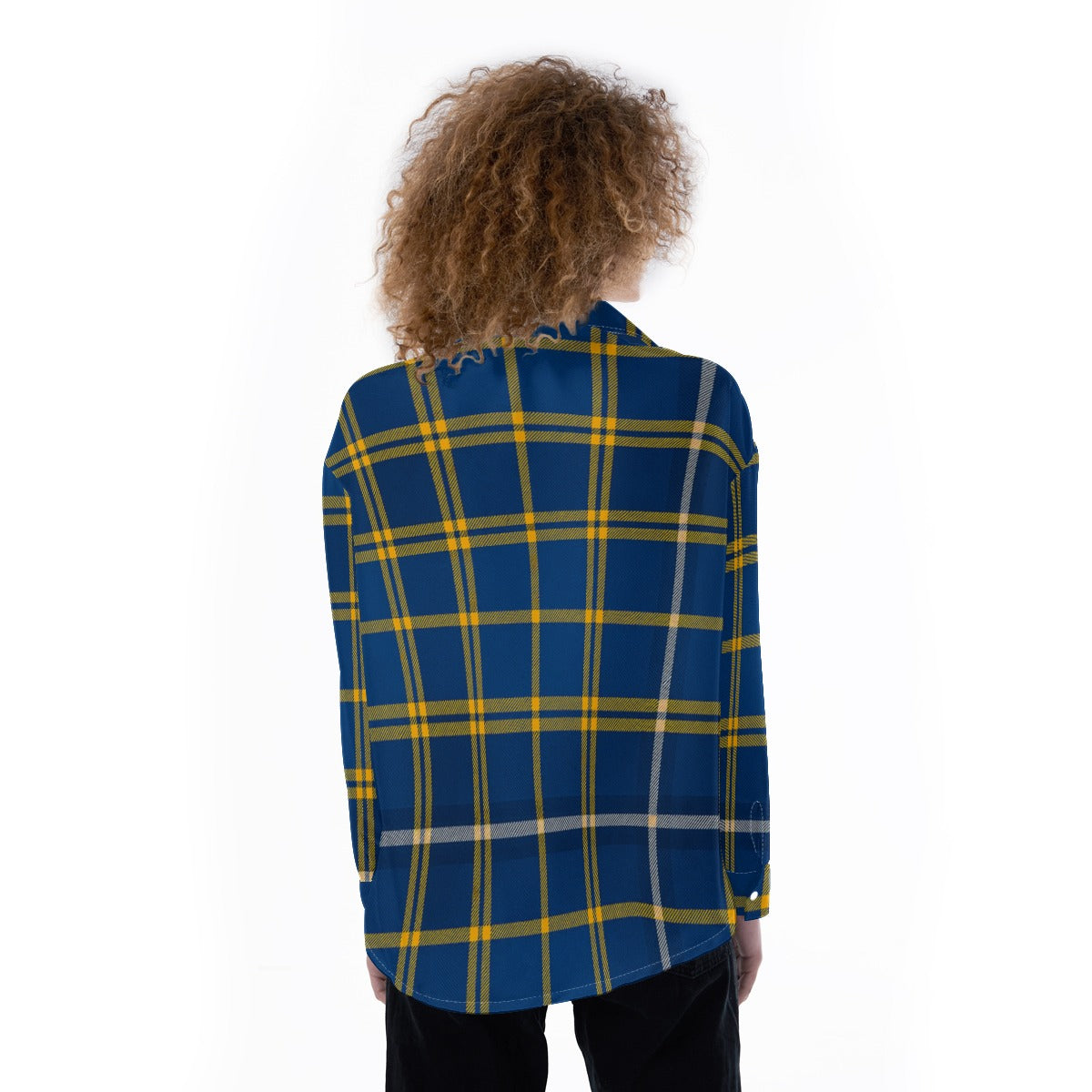 California Los Angeles UCLA Bruins Tartan Plaid Women's Satin Shirt