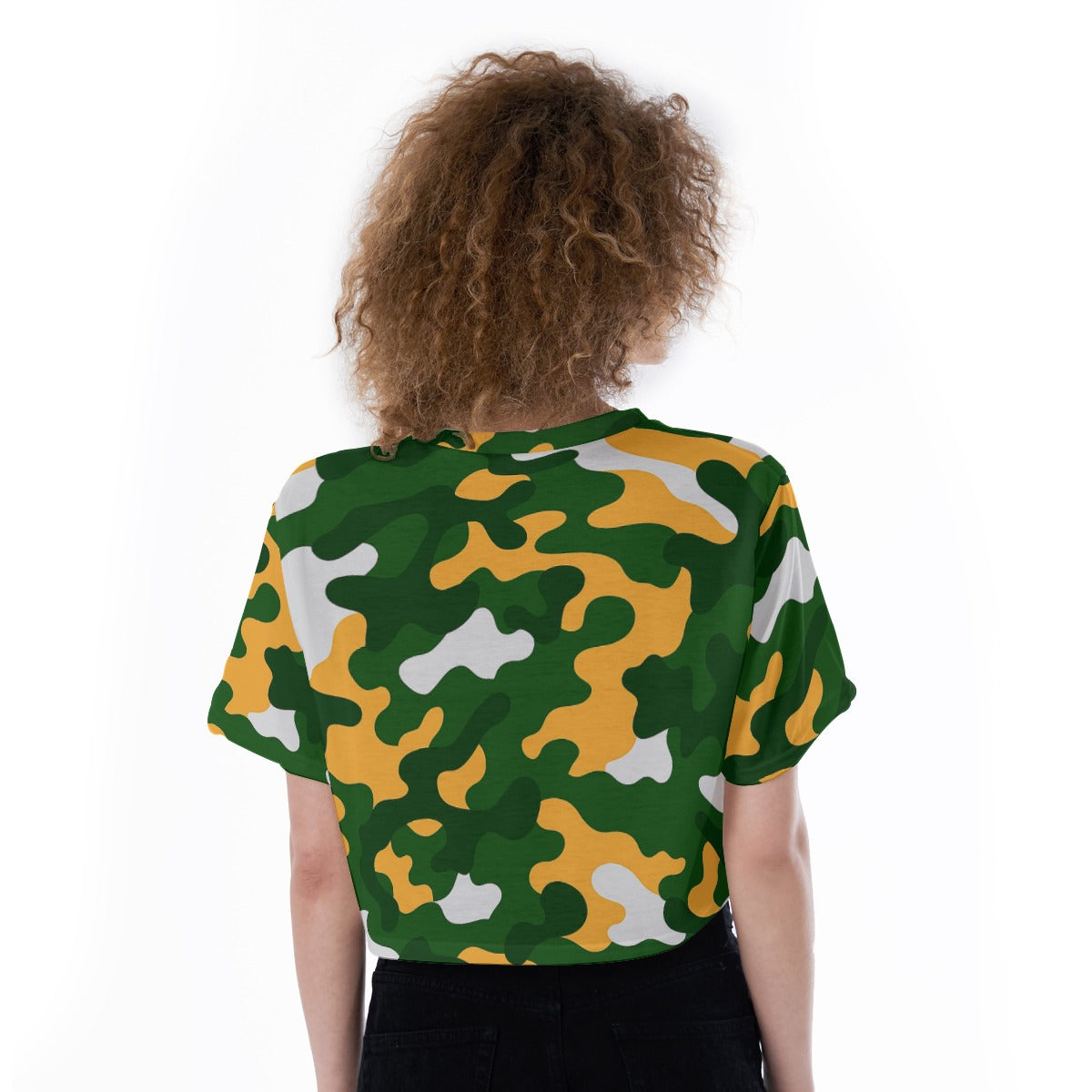 Green Bay Football Game Day All-Over Print Cropped T-Shirt