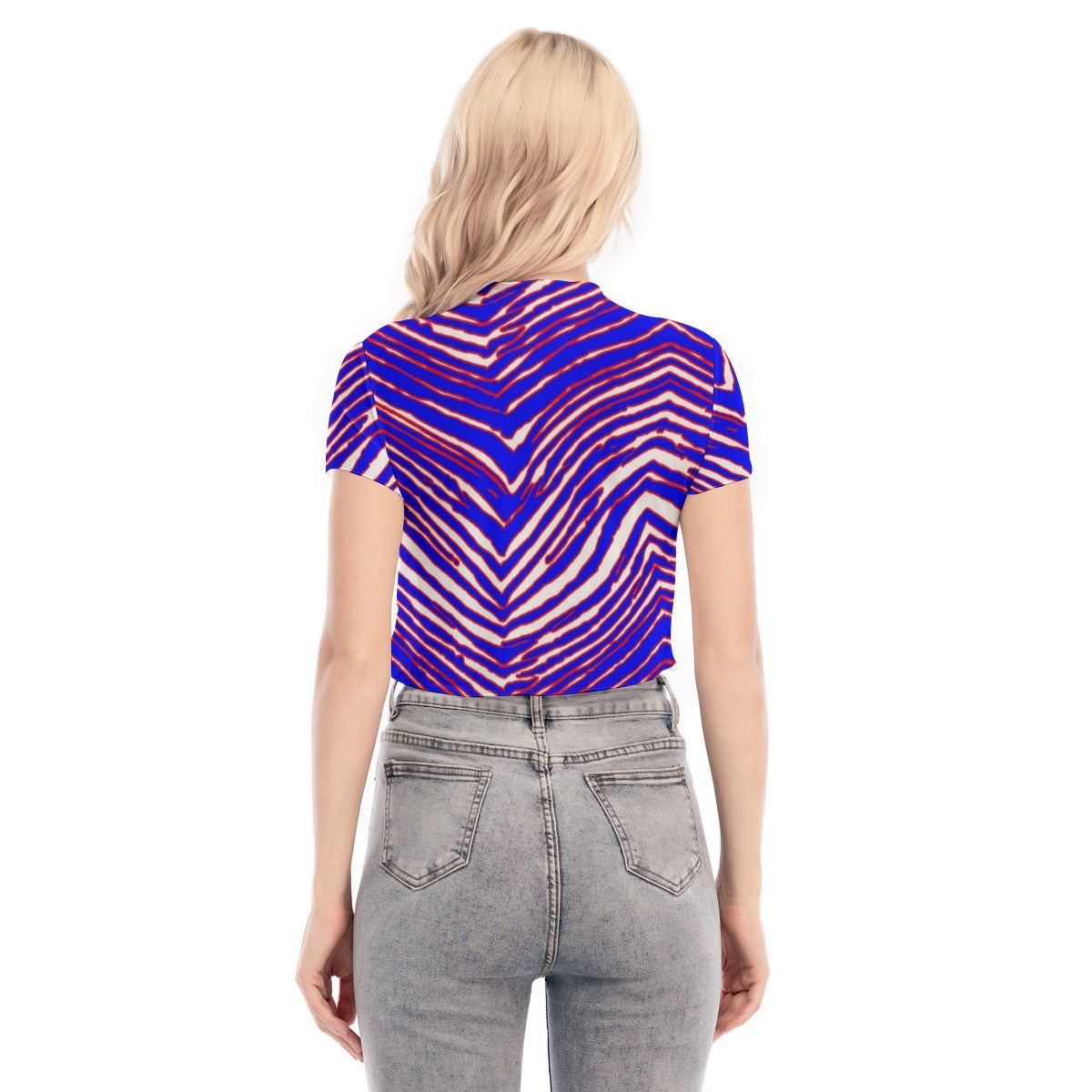 Buffalo Bills Zubaz Women's Short Sleeves Mesh Crop Top